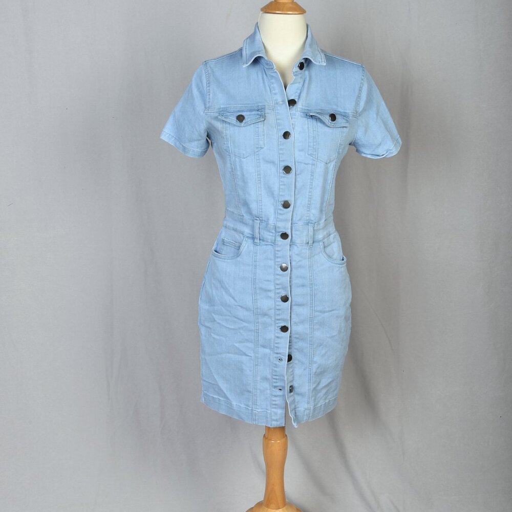 Blashe Denim Stretch Button Down Collared Dress Size S {EX+}